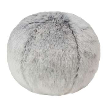 Evelyne Prélonge - Faux Fur Snowball Cushion - Glacier - Medium (H26 x W26cm)