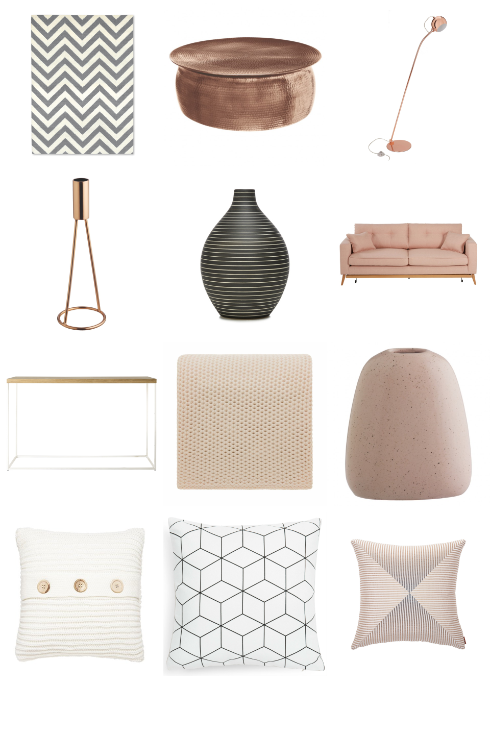 Blush & Copper Living Room Furnishful's Living Room Ideas