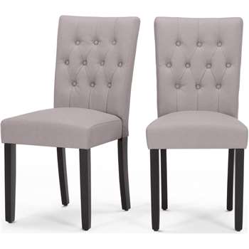 2 x Flynn Dining Chairs, Pewter Grey (95 x 45cm)