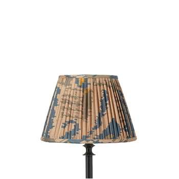 25cm Pleated Madura Silk Empire Lampshade - Blue (18 x 25cm)