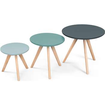 3 x Orion Side Tables, Blue (45 x 50cm)