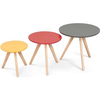 3 x Orion Side Tables, Multicolour (45 x 50cm)