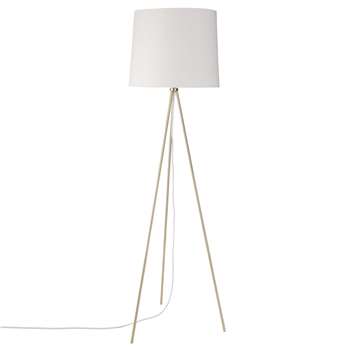 5EME AVENUE Gold Metal Tripod Floor Lamp With Cotton In White (148 x 42cm)