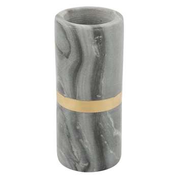 A by Amara - Black Marble Candle Holder (H14 x W6 x D6cm)