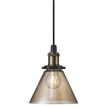 A by Amara - Disa E27 Pendant Light - Amber (H21.5 x W18.5 x D18.5cm)