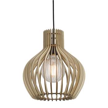 A by Amara - Groa E27 Wood Pendant Light (35.5 x 31cm)