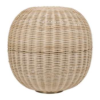 A by Amara - Round Wicker Weave Hurricane - Natural (H32.5 x W32 x D32cm)