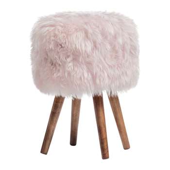 A by Amara - Sheepskin Stool - Pink (40 x 30cm)