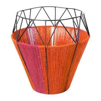 A by Amara - Thin Base Rope Lantern - Coral (30 x 29cm)