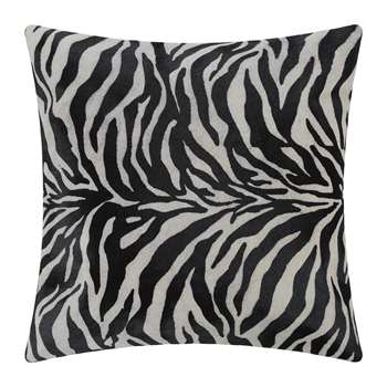A by Amara - Zebra Print Cowhide Cushion - Black/White (H45 x W45cm)