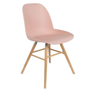 A Pair of Albert Kuip Retro Moulded Dining Chairs in Powder Pink
