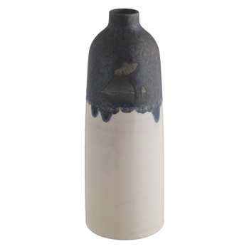 Abaya Grey and white ceramic vase (H27 x W10.5 x D10.5cm)