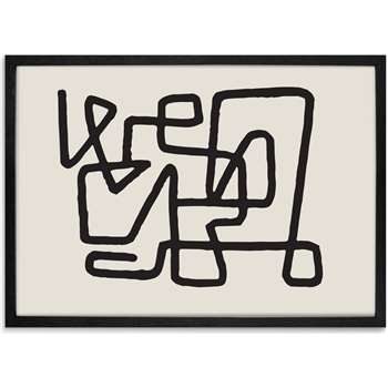 Abstract Knot Framed A1 Wall Art Print, Black & Cream (H86 x W61 x D2cm)