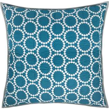 Agadir Cotton Reversible Cushion, Teal and Saffron Yellow (H60 x W60cm)