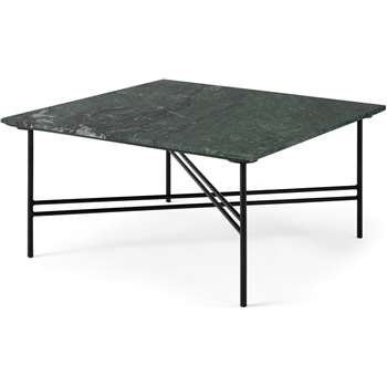 Ailish Square Coffee Table, Green Marble (H41 x W80 x D80cm)