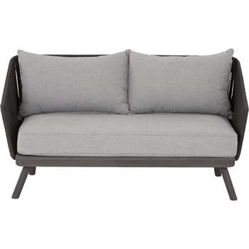 Alif Outdoor 2 Seater Sofa, Grey Acacia (62 x 158cm)