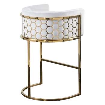 Alveare Bar Stool Brass - Chalk (H95 x W63 x D55cm)