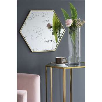 Alveare Brass Wall Mirror (H43 x W50 x D1cm)