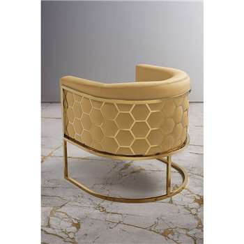 Alveare tub chair Brass - Ochre (H75 x W70 x D75cm)