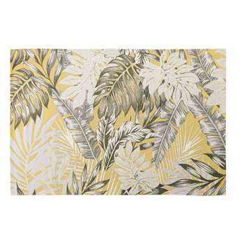 AMAZONIE Yellow Outdoor Rug with Foliage Print (H155 x W230cm)
