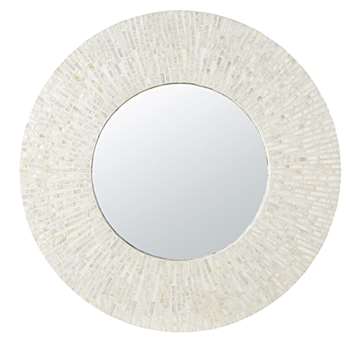 AMELIA - Round Mirror in Pieces of Mother of Pearl (Diameter 90cm)