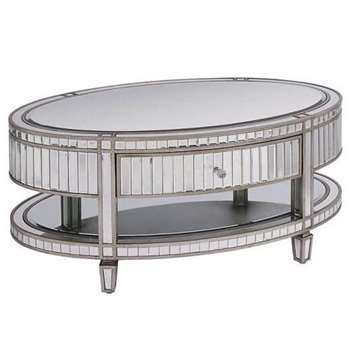 Antoinette Toughened Mirror Coffee Table (46 x 100cm)