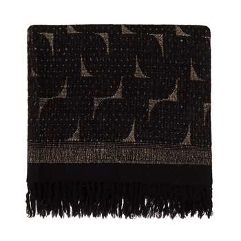 Araku Wool Blanket, Natural & Black (130 x 160cm)