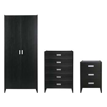 Argos Home Capella 3 Piece 2 Door Wardrobe Package - Black