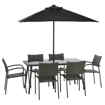 Argos Home Cusco Rattan 6 Seater Dining Set
