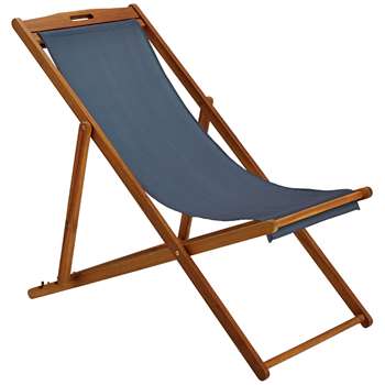 Argos Home Deck Chair - Grey (H92 x W59 x D110cm)