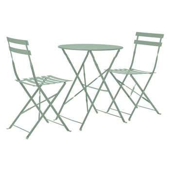 Argos Home Eve Folding Metal Bistro Set - Light Green