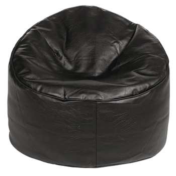 Argos Home Faux Leather Bean Bag Chair - Black (H60 x W73 x D73cm)