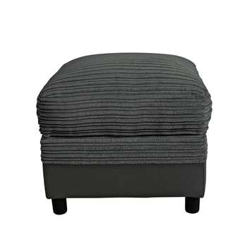 Argos Home Harry Fabric Storage Footstool - Charcoal (H47 x W52 x D52cm)