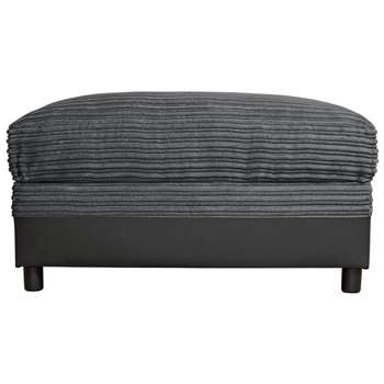 Argos Home Harry Large Fabric Storage Footstool - Charcoal (H47 x W82 x D62cm)