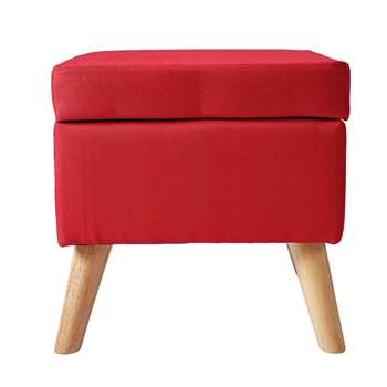 Argos Home Lexie Fabric Storage Footstool - Red (H45 x W45 x D45cm)