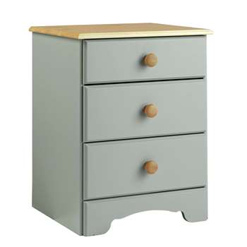 Argos Home Nordic 3 Drawer Bedside Chest - Grey & Pine (H56 x W44 x D40cm)