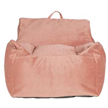 Argos Home Velvet Beanbag - Blush Pink (H75 x W72 x D72cm)