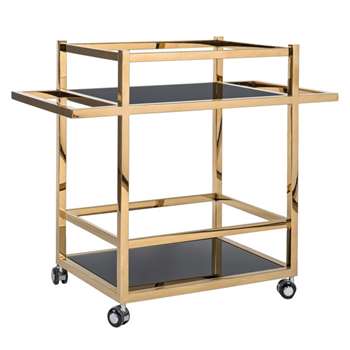 Aston Drinks Trolley - Gold (H75 x W90 x D45cm)