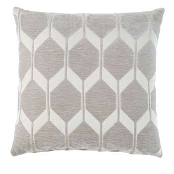 ASTON Taupe Velvet Cushion with Jacquard Print (H45 x W45 x D10cm)