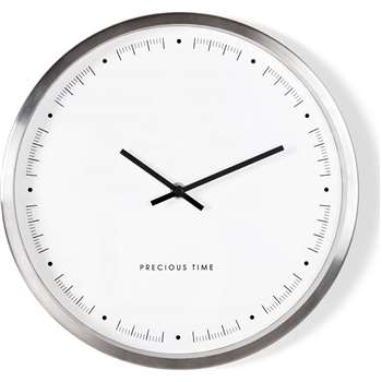 Aurelia Wall Clock, Brushed Steel (30 x 30cm)