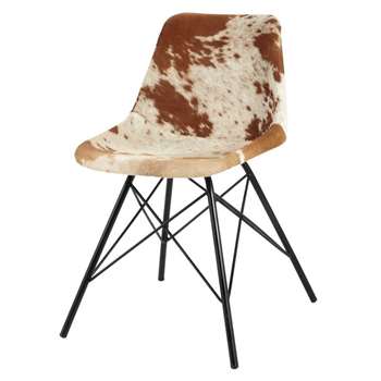 AUSTERLITZ Leather and Metal Chair (H80 x W50 x D53cm)