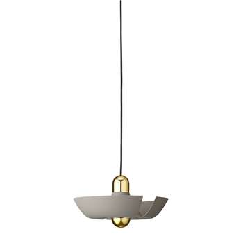 AYTM - Cycnus Pendant Light - Taupe & Gold - Small (H14 x W30 x D30cm)