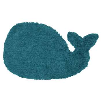BALEINE child's whale rug in blue (65 x 110cm)