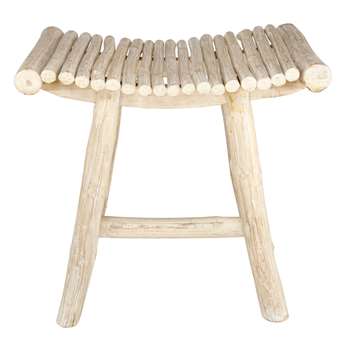 BANDUNG Bleached Teak Stool (H50 x W51 x D30cm)