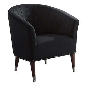 Bellini Armchair Black Velvet (H80 x W74 x D70cm)