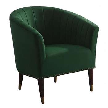 Bellini Armchair Bottle Green Velvet (H80 x W74 x D70cm)