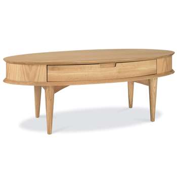 Bentley Designs Oslo Oak Coffee Table with Drawer (Width 116cm)