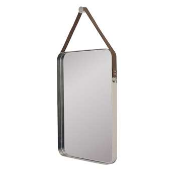 Beron Wall Mirror Brushed Stainless Steel (H70 x W50 x D5cm)