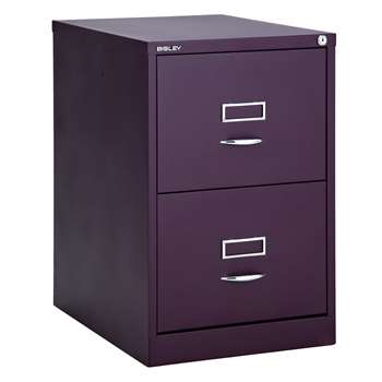 Bisley 2 Drawer Filing Cabinet, Cassis (H71 x W47 x D62.2cm)