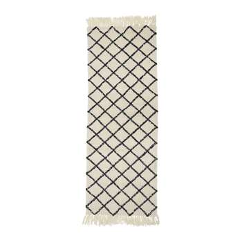 Bloomingville - Diamond Runner Rug - Natural/Grey (H200 x W70cm)